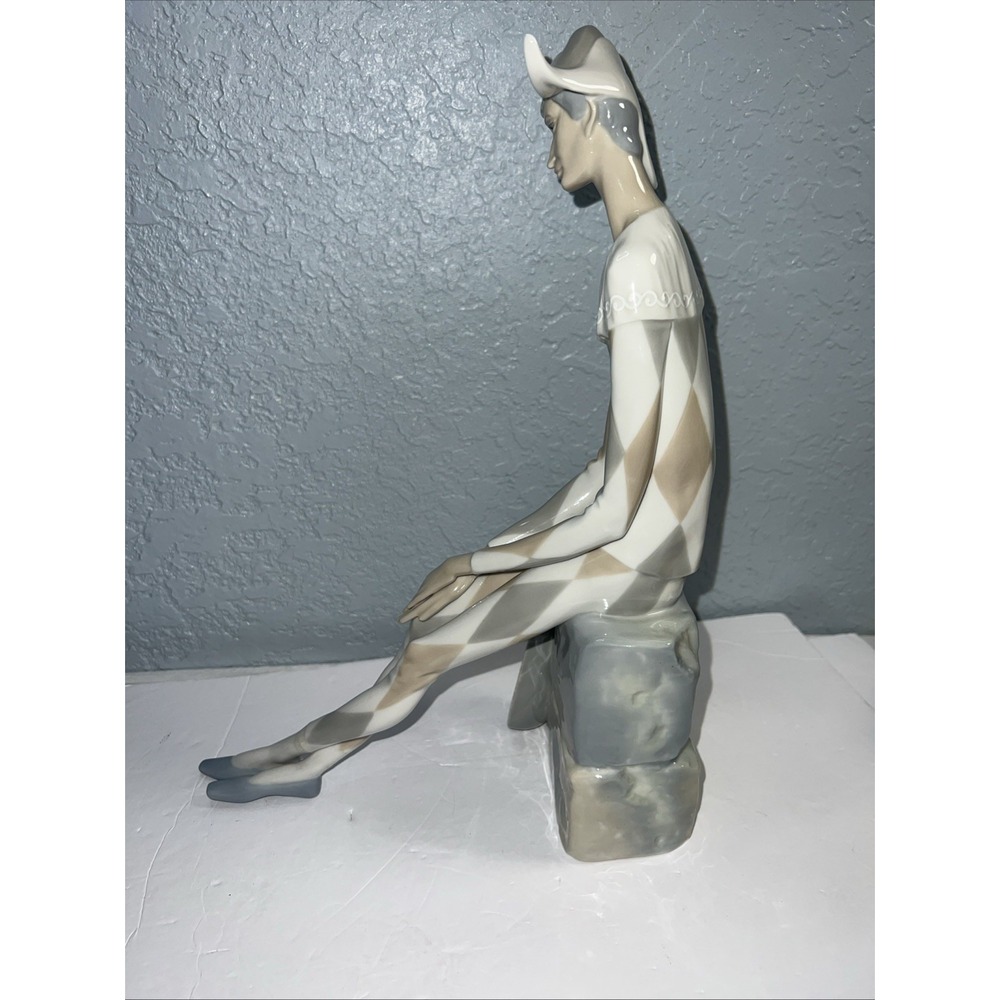 Vintage Lladro NAO 4558 Sad Harlequin Porcelain Figure-see Description - Picture 5 of 9